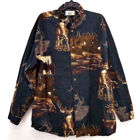 Michael Austin Shirt Mens Size L  Green Long Sleeve Button Down Collared Shirt - Picture 1 of 5